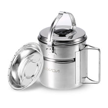 Load image into Gallery viewer, Hiking Camping Cookware Stainless Steel Set